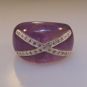 Amethyst Quartz domed ring, size: 7 NWOT